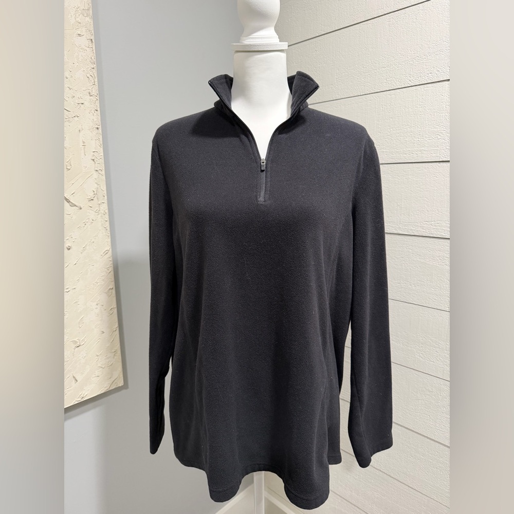Lands' End Women's Charcoal Zip-Up Fleece